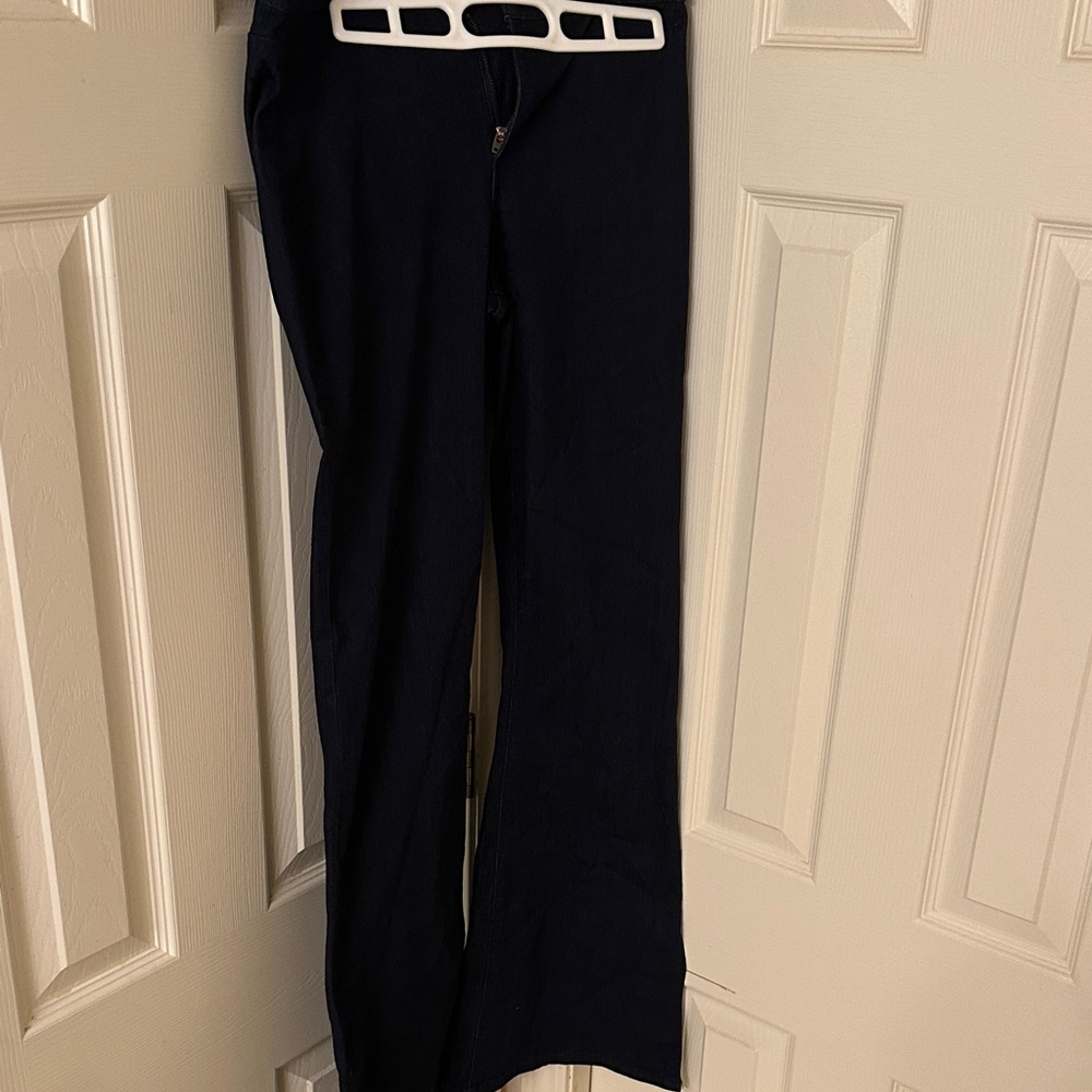 Navy Blue Flare Pants with Split